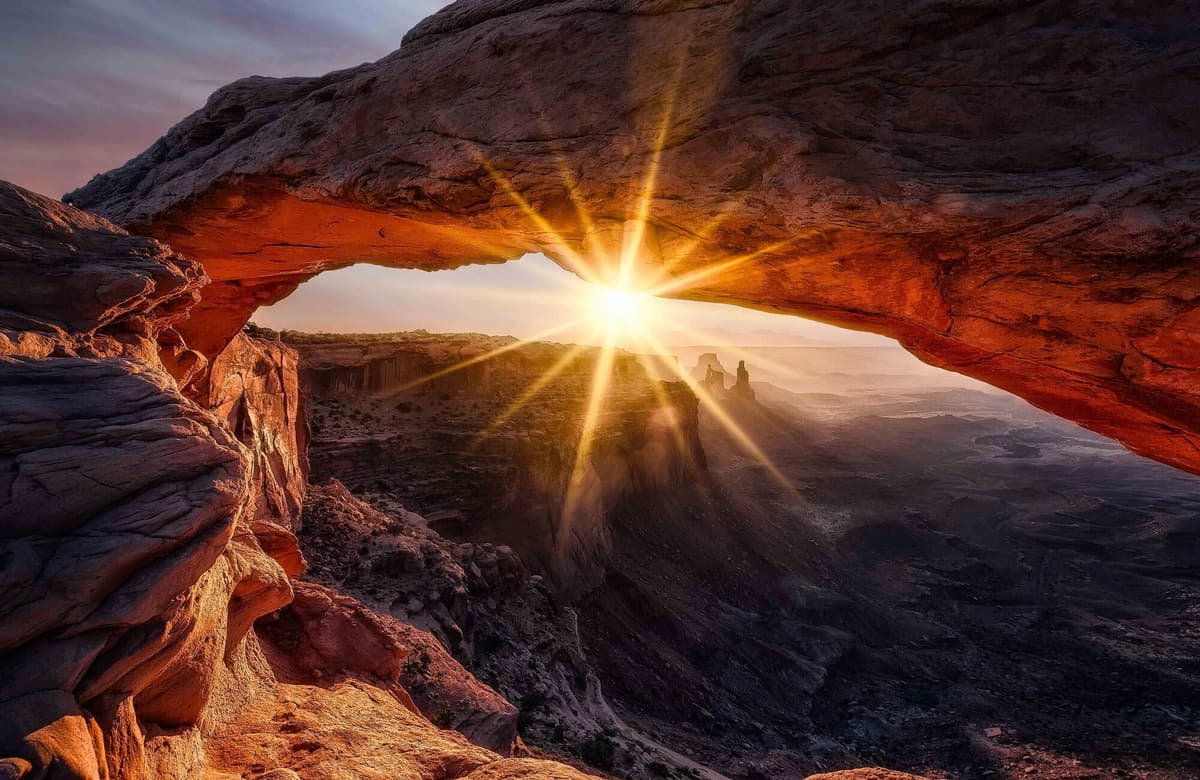 Fototapete PAPERMOON "Photo-Art RENE COLELLA, DER MESA-ARCH", bunt, B:3m L:2,23m, Vlies, Tapeten, Fototapete bunt B/L: 3m x 2,23m, Bahnen: 6 Stk.