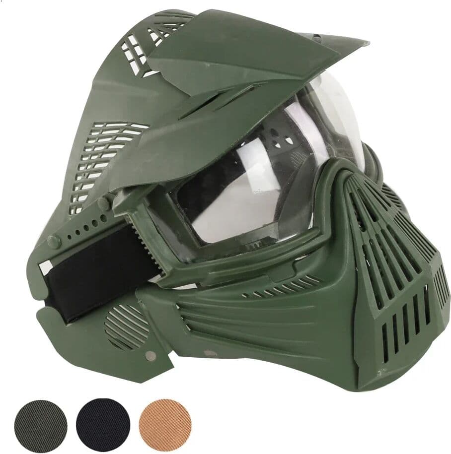 NONE Tactical Full Face Mask with Lens Airsoft Paintball Accessories Hunting CS Game Combat Masks