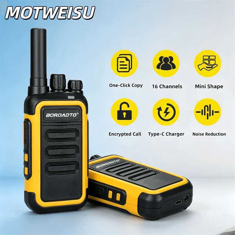 MOTWEISU Motolola Long Range Walkie Talkies Rechargeable Two Way Radios Speaker 16 Channel Handheld Walkie Talkie for Outdoor Adventures
