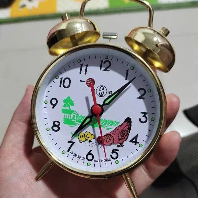 NONE Mechanical Alarm Clock Bedside Table Silent Gold Clocks Vintage Metal Bedroom Children Tabletop Antiques Luxury Home Decor