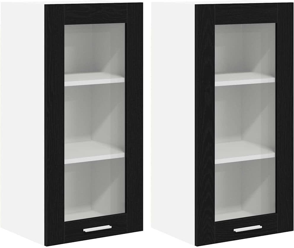 vidaXL Armoire suspendue 2 pc Chêne noir 40 x 31 x 80 cm