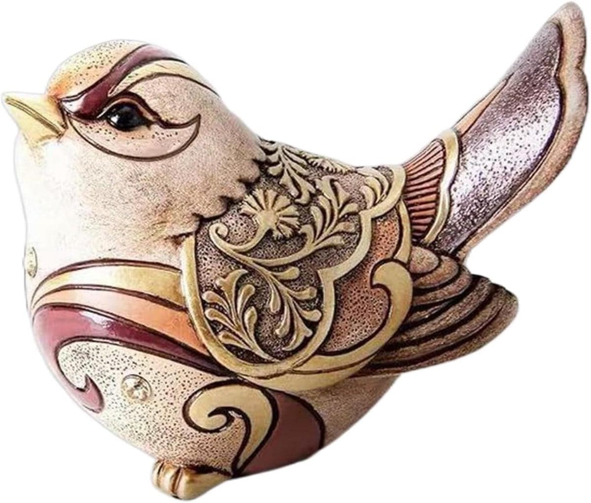 Meerkleurig Vogelbeeldje van Hars voor Decoratie op je Bureau of Tafel - Hoogte: 10 cm