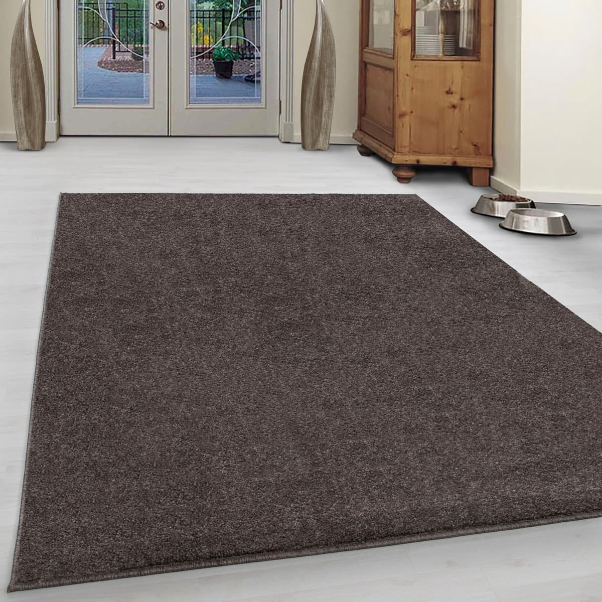 Teppich AYYILDIZ TEPPICHE "ATA, auch als Läufer und in rund", braun (mokka), B:80cm H:10mm L:150cm, Kunstfaser, Teppiche, Teppich, Kurzflor, uni, grosse Farbauswahl, robust, Fussbodenheizungsgeeignet mokka B : 80cm 1 Stk., 10mm, L: 150cm