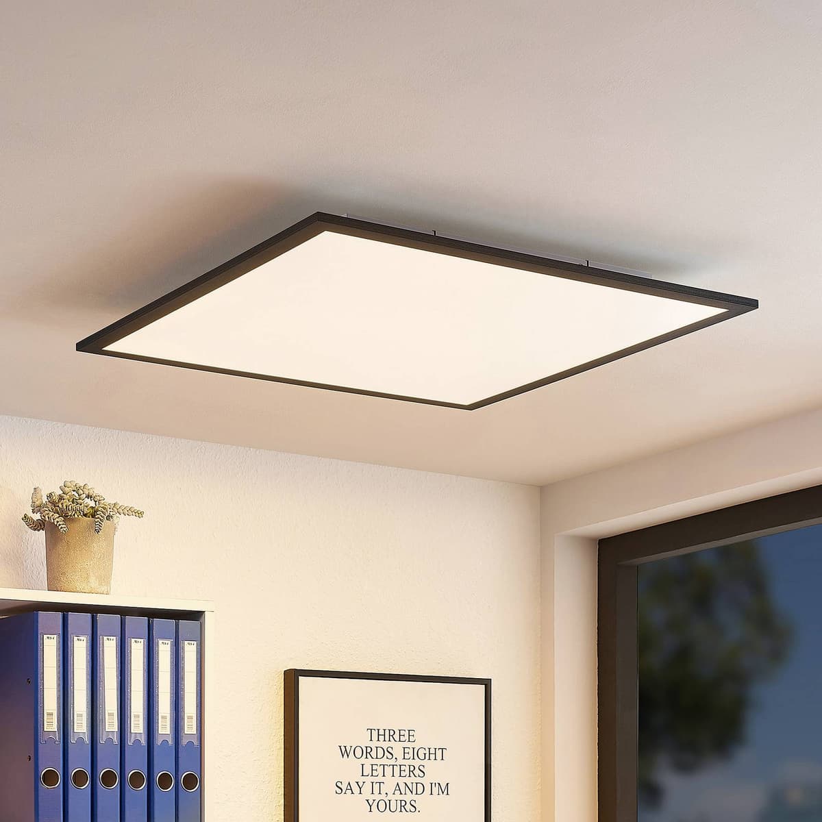 LED panel Nelios Lindby, Sort, Køkken, Aluminium, Moderne