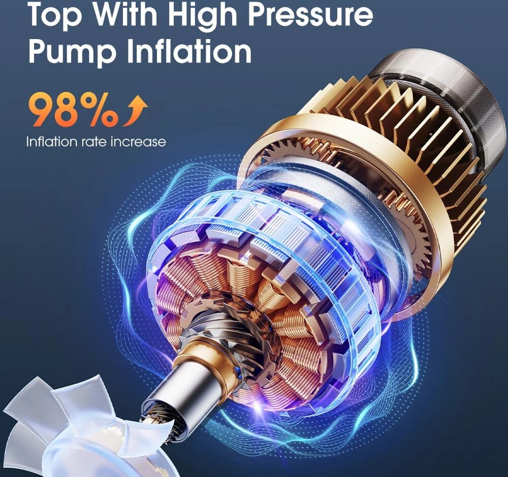 CARSUN Portable Car Air Compressor Digital Tire Inflator Pump Travel Emergency LED Light Tire Air Pump Compressor for Car