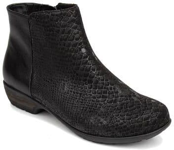 Women's Ezra Zipper Bootie by Ros Hommerson in Black Snake Combo (Size 8 1/2 M)