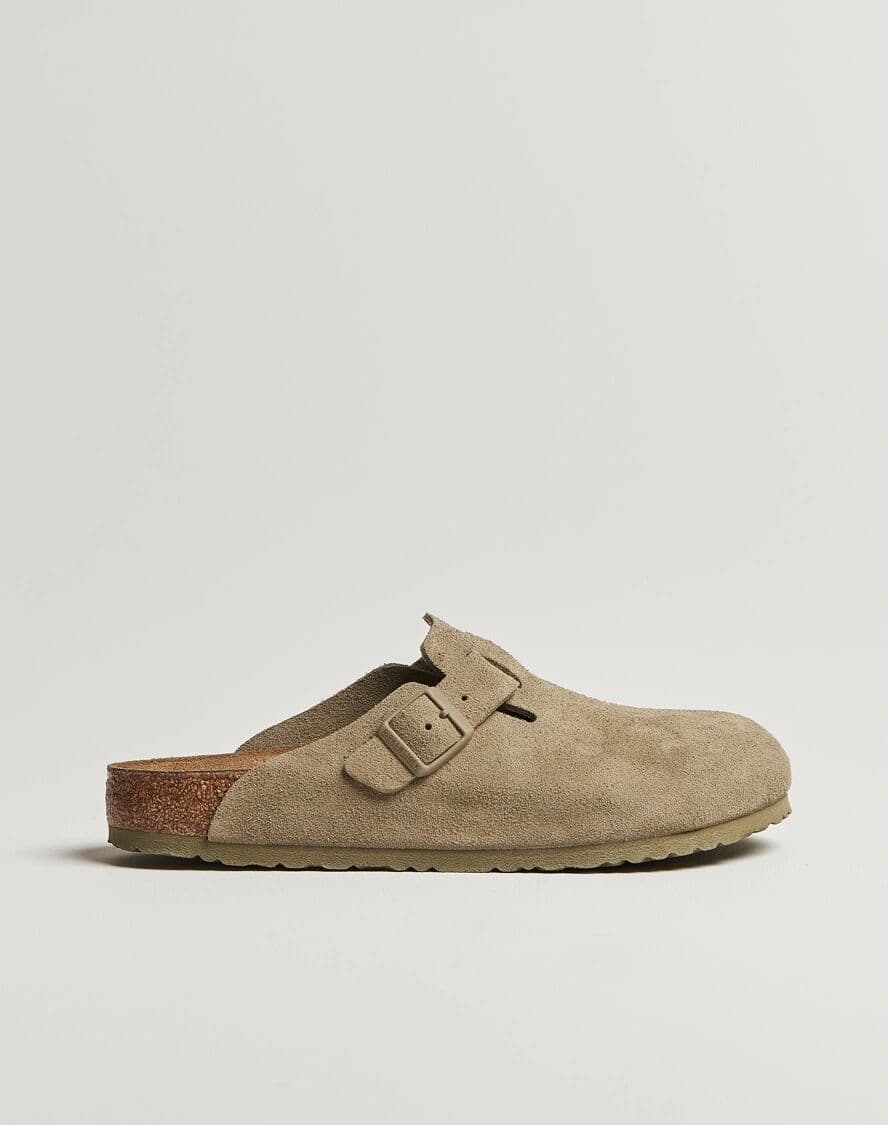 BIRKENSTOCK Boston Classic Footbed Faded Khaki Suede men 40 Beige