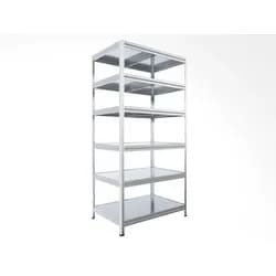 Abstellraumregal Biedrax 60 x 60 x 180 cm, Verzinkt, 6 Stahlböden, Fachlast 150 kg pro Fachboden