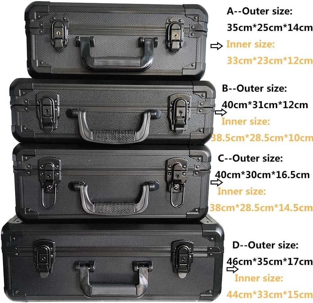 NONE Aluminum Alloy Frame Suitcase Storage Box Colletion Case with Sponge Pad for Camera Accessories Microphone Mixer RC Drone Tools