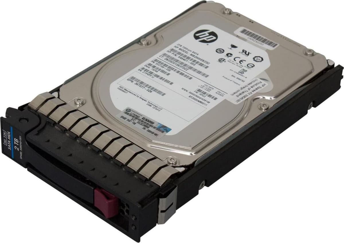 HPE 3,5-inch harde schijf - 2 TB opslagcapaciteit - Intern - SATA - 7200 RPM