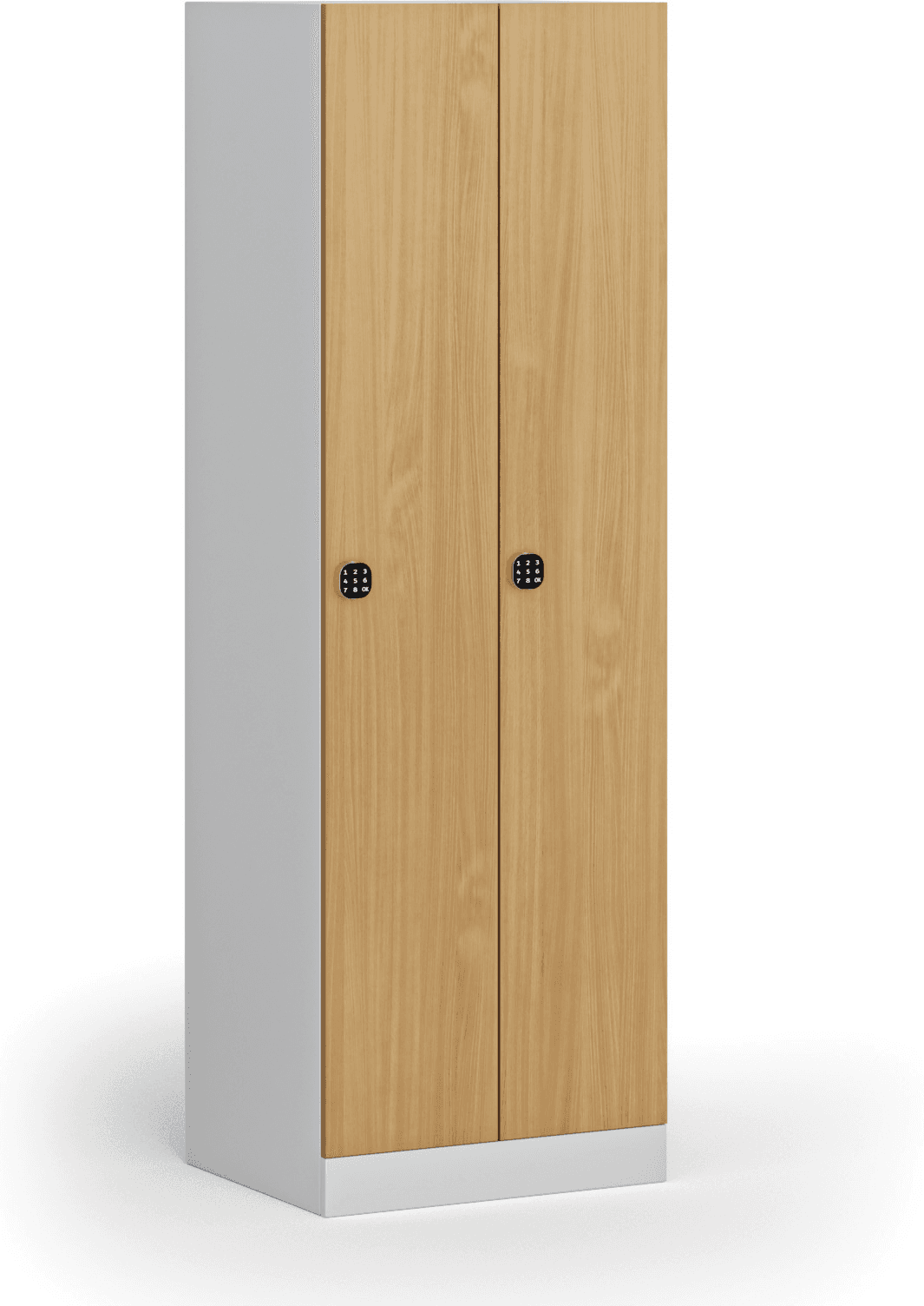 B2B Partner Szafka ubraniowa S1, 2-drzwiowa, 1850 x 600 x 500 mm, demontaż, zamek kodowy, drzwi laminowane, buk