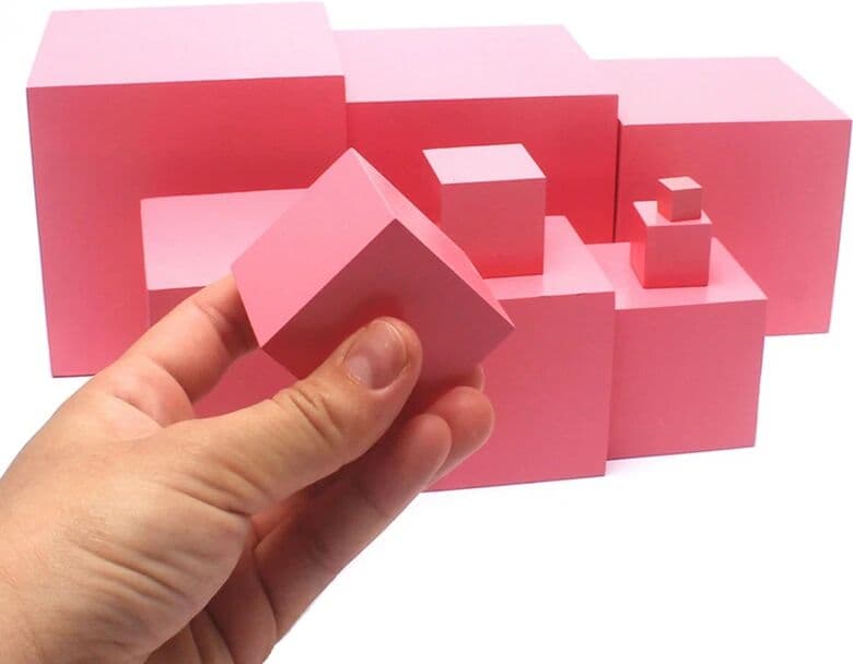 MYY Dental house Montessori Materials Wooden Toys Pink Tower 1-10CM Pink Cubes Solid Beech Wood Toddler Early Preschool Educational