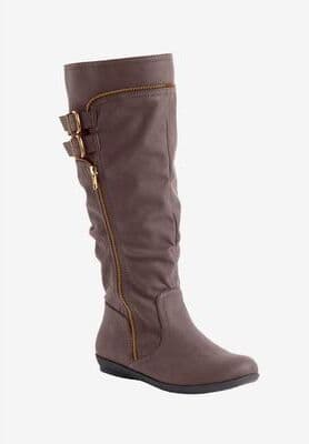 Extra Wide Width Women's The Pasha Wide-Calf Boot by Comfortview in Dark Brown (Size 12 WW)