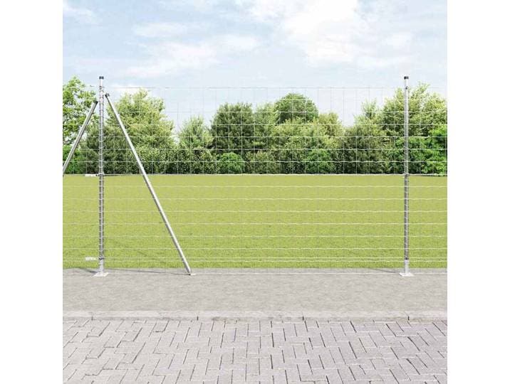 vidaXL Euro-Zaun mit Betonsockel 10 x 1,5 m Verzinkter Stahl Silber
