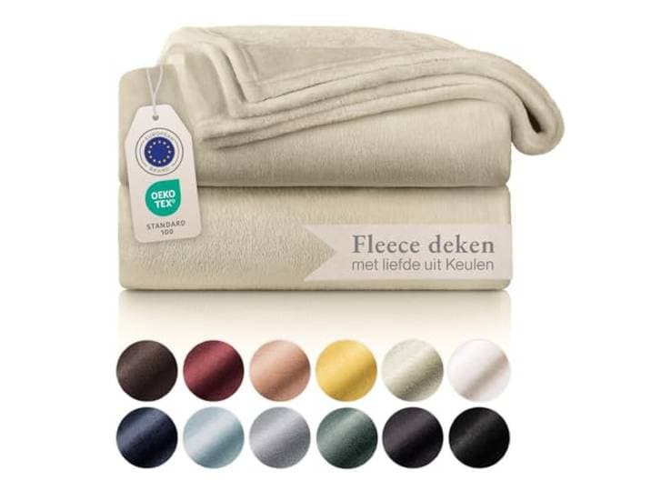 Blumtal fleece deken - hoogwaardige deken, zachte deken, microvezeldeken als bankhoes, sprei, plaid of woonkamerdeken, 270 x 230 cm, Beige