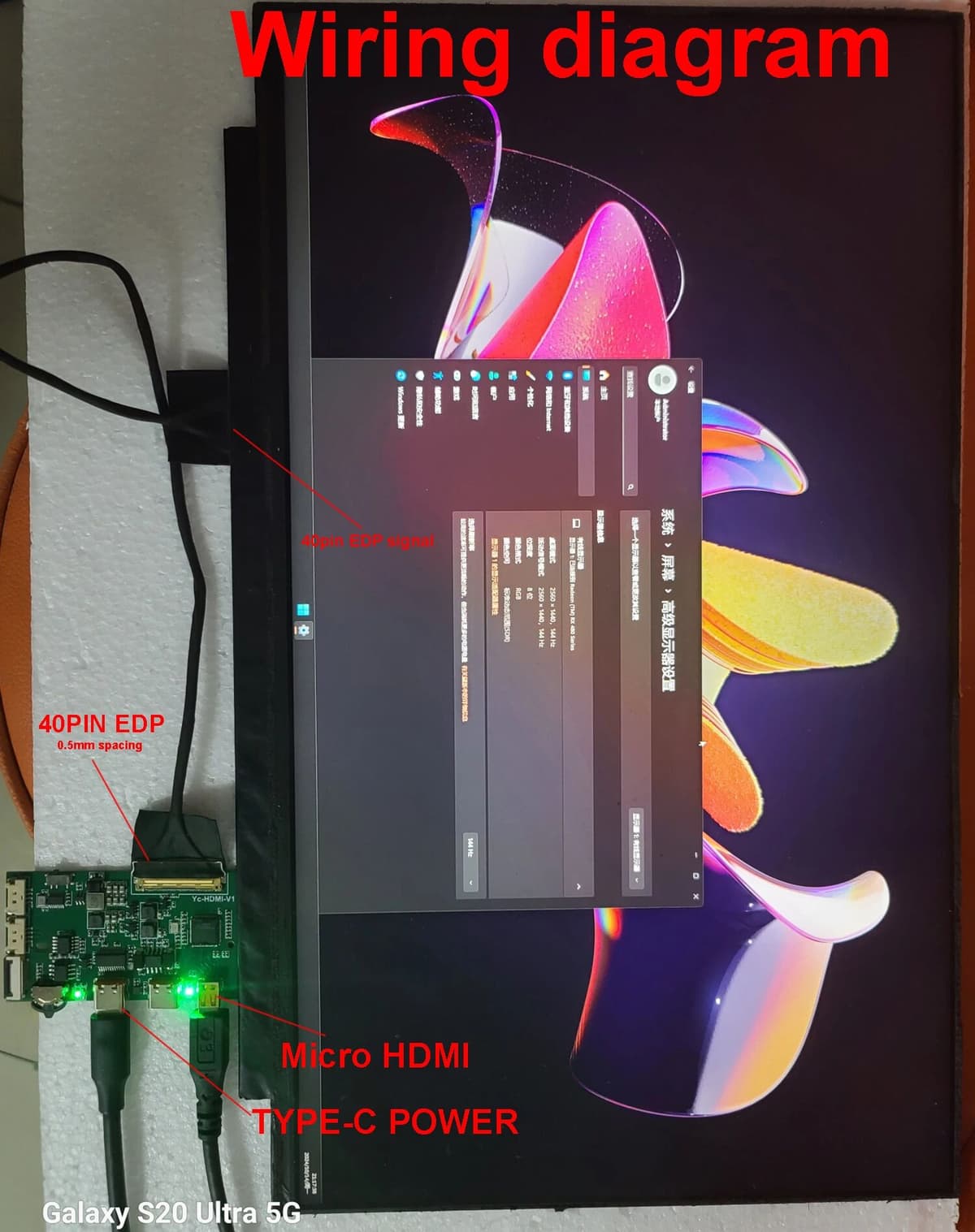 Dykbcells 2K 4K 40PIN HDMI To EDP Driver Board EDP Signal LCD Screen Driver Adapter Portable LED LCD Display Projection 60hz 120Hz 144hz