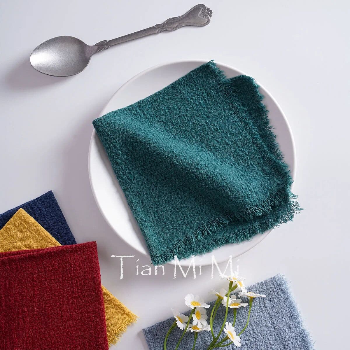 SUMMERTREE 50 Pack Pure Cotton Gauze Cloth Napkins 32x32cm Vintage Cheesecloth Handkerchief Wedding Picnic Dinner Party Table Decor