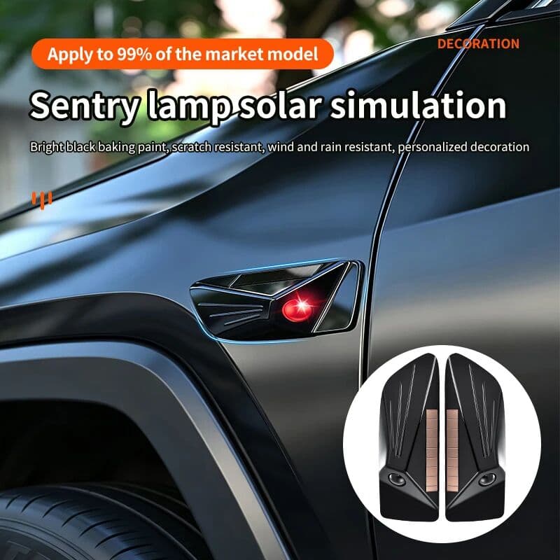 NONE Automotive solar simulation sentinel mode light, leaf panel anti-theft monitoring, LED flashing light, decorative universal
