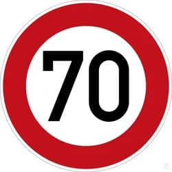 Klemos 2x2 Rund – Verkehrszeichen Zulässige Höchstgeschwindigkeit 274-70