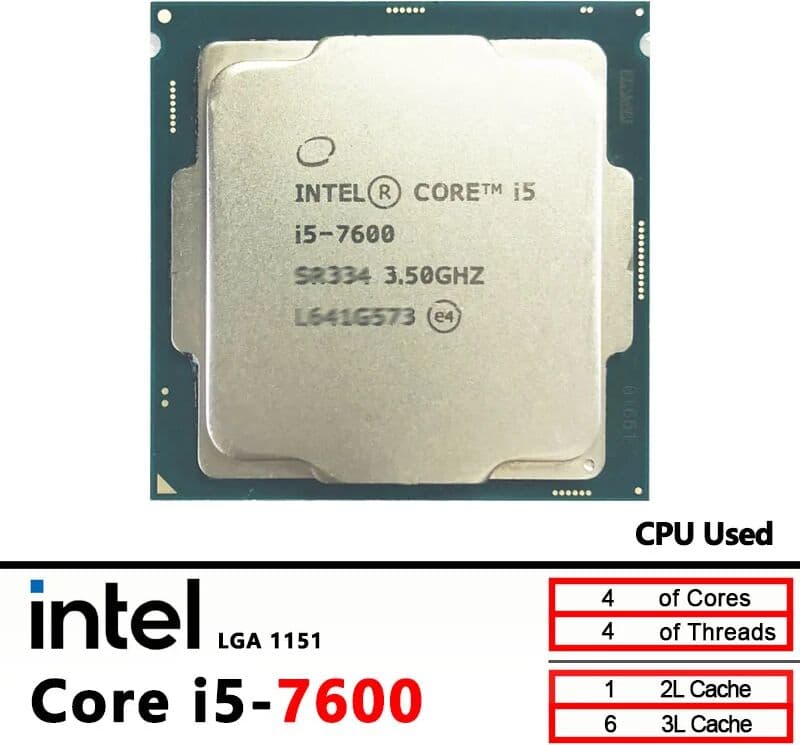 i5 7600 Intel Core i5-7600 3.5 GHz Quad-Core Quad-Thread CPU  6M 65W LGA 1151