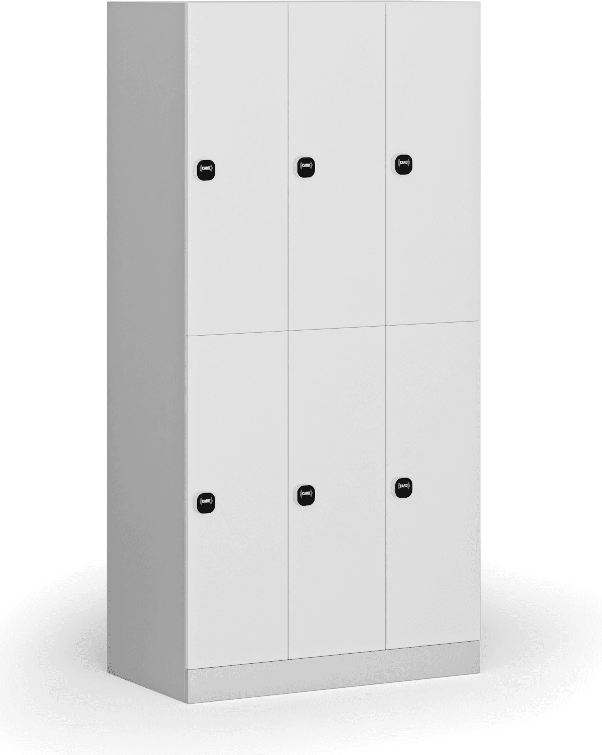 B2B Partner Szafka skrytkowa S1, 6 schowków, 1850 x 900 x 500 mm, demontaż, zamek RFID, drzwi laminowane, biała