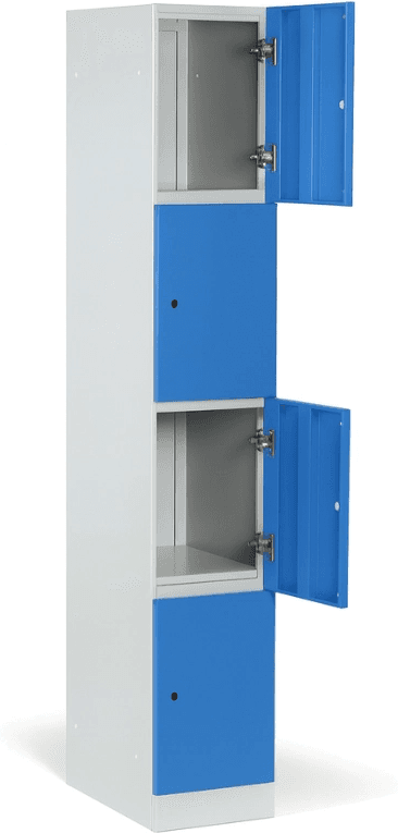 B2B Partner Szafka skrytkowa S1, 4 schowki, 1850 x 300 x 500 mm, zamek obrotowy, drzwi ciemnoszare