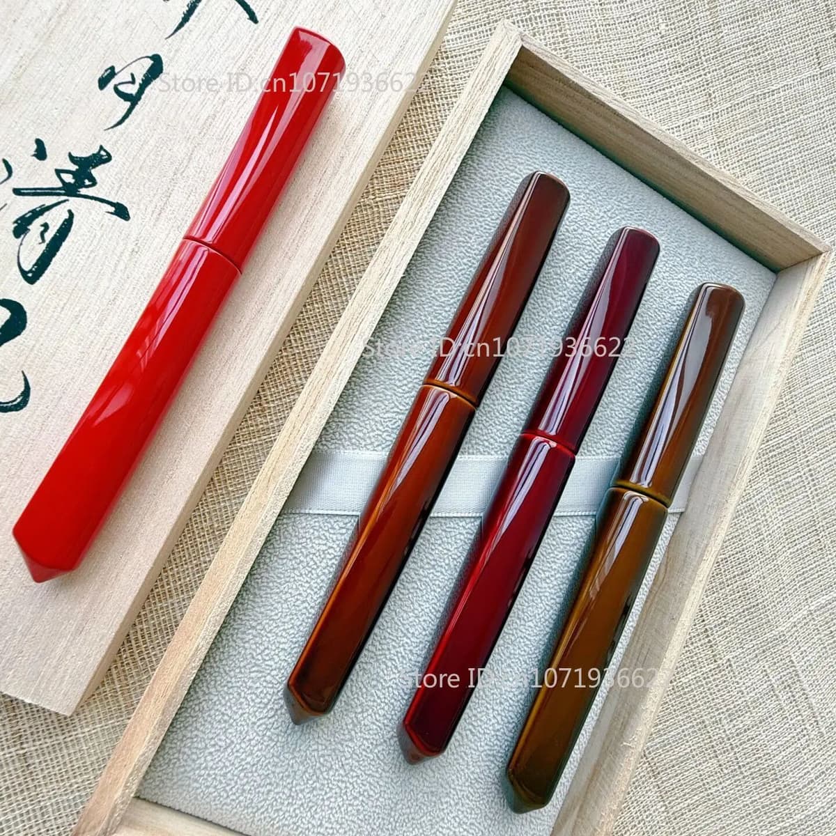 NONE SELMY Handmade Red Dorsal Fin Urushi Lacquered Cumberland Ebonite Hard Rubber BOCK F Nib Fountain Pen Business Writing Gift