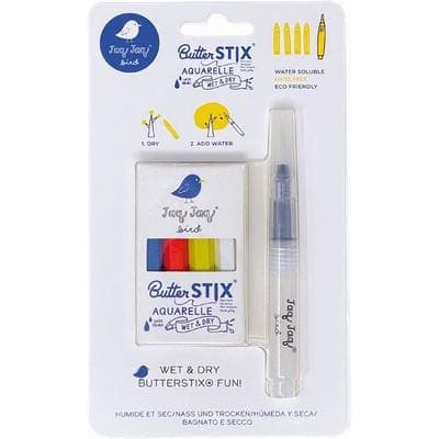 4 Kreide Butterstix mit Wasserstift aquarell