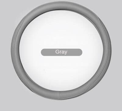 Of Wheels Deals Universal Napa Leather, Breathable Patchwork, Non Slip Car Steering Wheel Cover gray