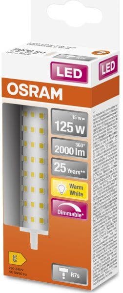 Osram Line Led Specialpære R7s, 15w=125w, Dæmpbar