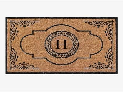 "A1 Home Collections First Impression Coir and PVC backing Abrilina Hand Crafted Heavy Duty Outdoor Monogrammed Doormat 36""X72"""