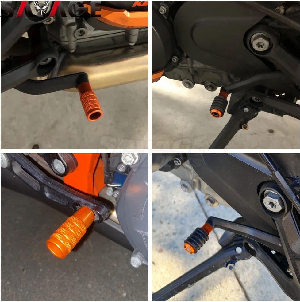 SAVAGE Brake Pedal Shifting Lever Cap For 790 890 DUKE R 1290 Super 2016-2024 Toe Pegs Step Plate Covers Adapter Motorcycle Accessories