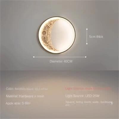 Useful Little Things Modern Moon LED Wall And Ceiling Lamp For Living Room, Bedroom, And Corridor 15.75 In 25w brightness Dimmable