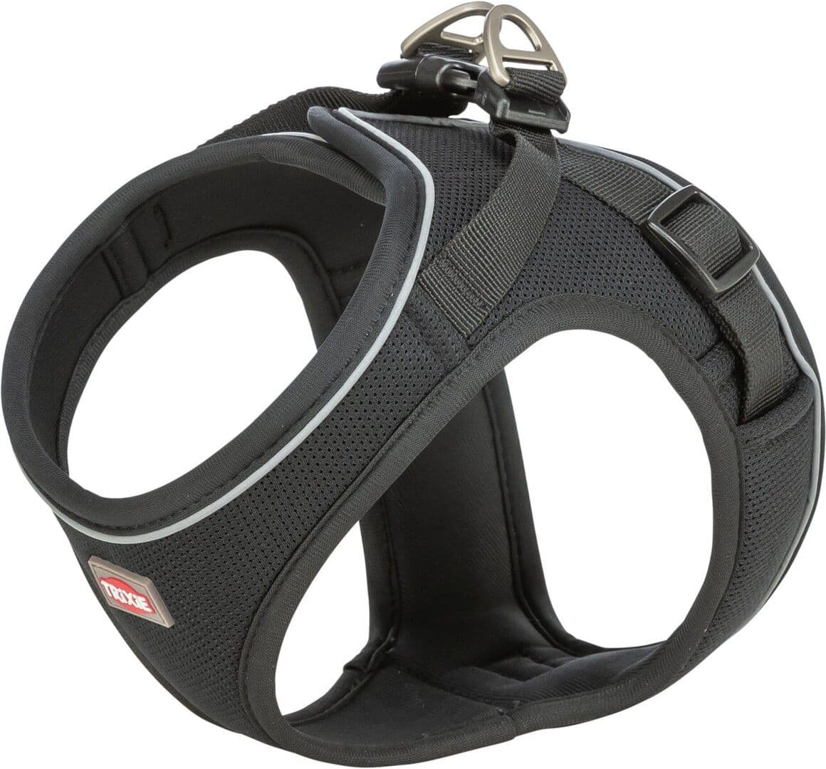 TRIXIE Atmungsaktives Hundegeschirr Premium UrbanVest mit verstellbarem Bauchgurt, 53–56 cm/20 mm, schwarz