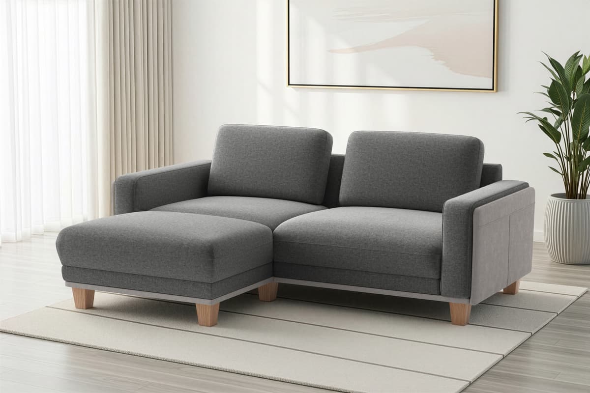 Ecksofa SIT & MORE "Concept", grau (anthrazit), B:226cm H:84cm T:167cm, 100% Polyester, Sofas, Ecksofa, Modernes Sofa in drei Fussfarben zur Auswahl anthrazit B/H/T: 226cm x 84cm x 167cm, Recamiere links,mit Fuss Buche natur