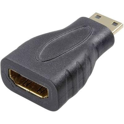 SpeaKa Professional SP-7869908 HDMI Adapter [1x HDMI-Stecker C Mini - 1x HDMI-Buchse] Schwarz vergoldete Steckkontakte