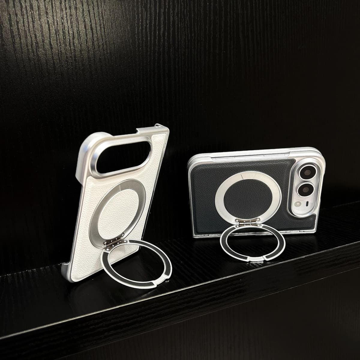 YNNBO Luxury Leather 360 Degree Rotating Bracket Magnetic Phone Case, for iPhone Duo Fold With Central anti Drop Protective Cover