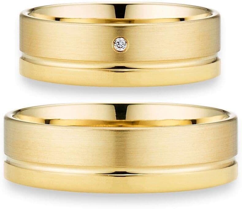 Trauring PHÖNIX "Schmuck Geschenk Gold 333 Trauring Ehering LIEBE versch. Varianten" Gr. 71, gold (gelbgoldfarben), Fingerringe, Damen, 71, ohne Brillant, Gelbgold 333, 6mm, Trauring, Made in Germany, wahlweise mit oder ohne Brillant