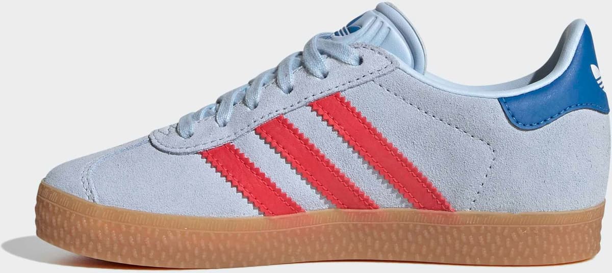 Sneaker ADIDAS ORIGINALS "GAZELLE", Kinder, Gr. 30, blau (crystal sky, semi lucid rot, blaubird), Leder, Synthetik, Schuhe Sneaker, pour enfants crystal sky, semi lucid rot, blaubird 30