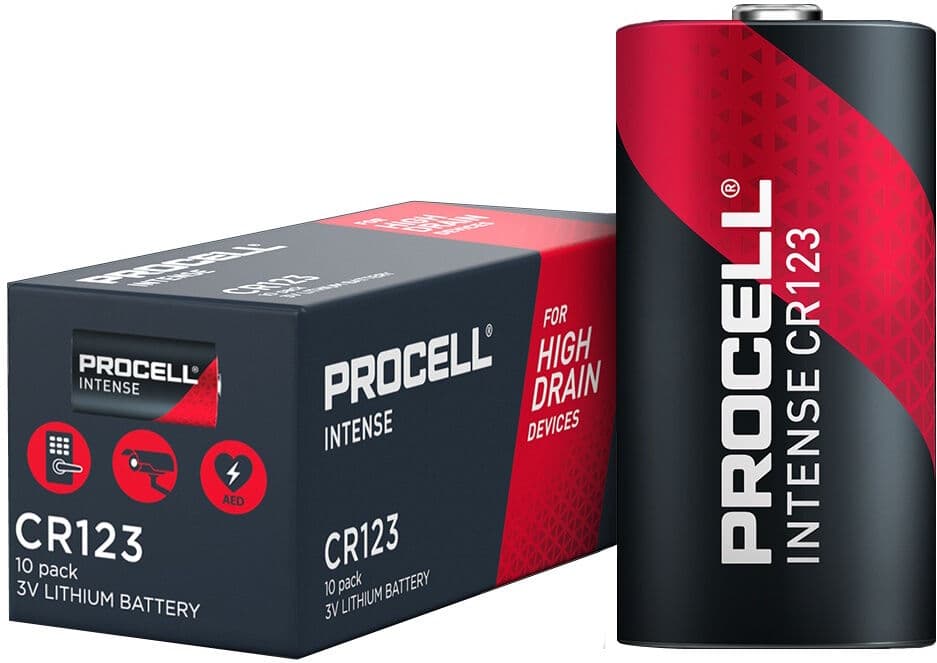 Box of 10 x Duracell Procell CR123 CR123A 3V Lithium Batteries