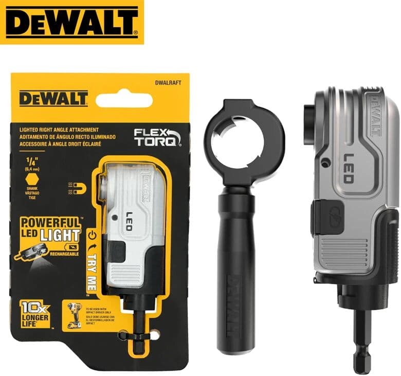 DEWALT DWALRAFT Right Angle LED Tool Illuminates Tight Workspaces With Durable Design Power Tool Accessories
