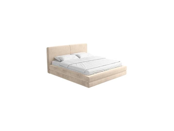 Design Polsterbett „Liora“ mit Ablagefach, Samt Beige BLOOMINGLOFT Collection