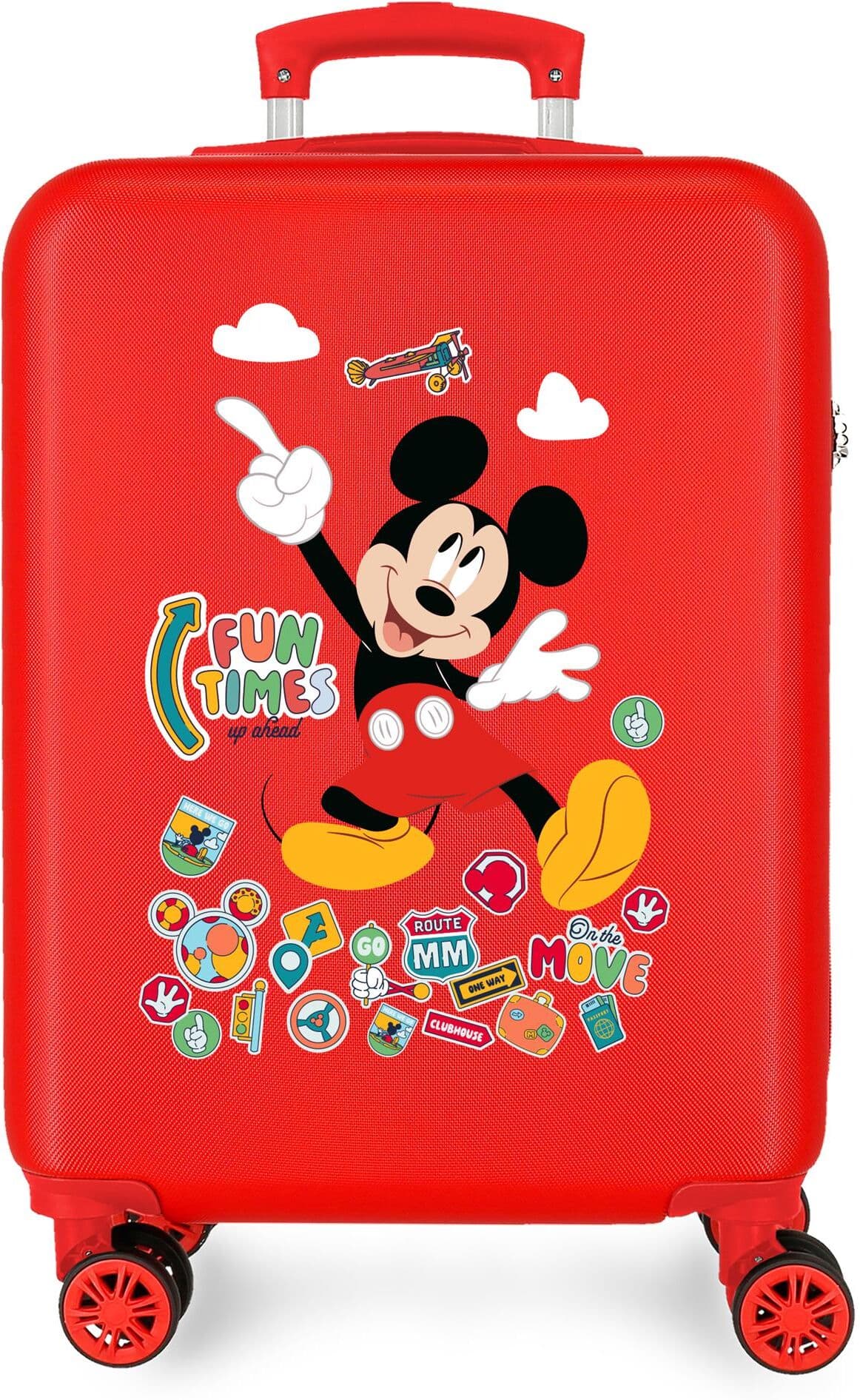 Disney Maleta de cabina 55 cm mickey fun times abs rígida con capacidad de 35l. Rojo