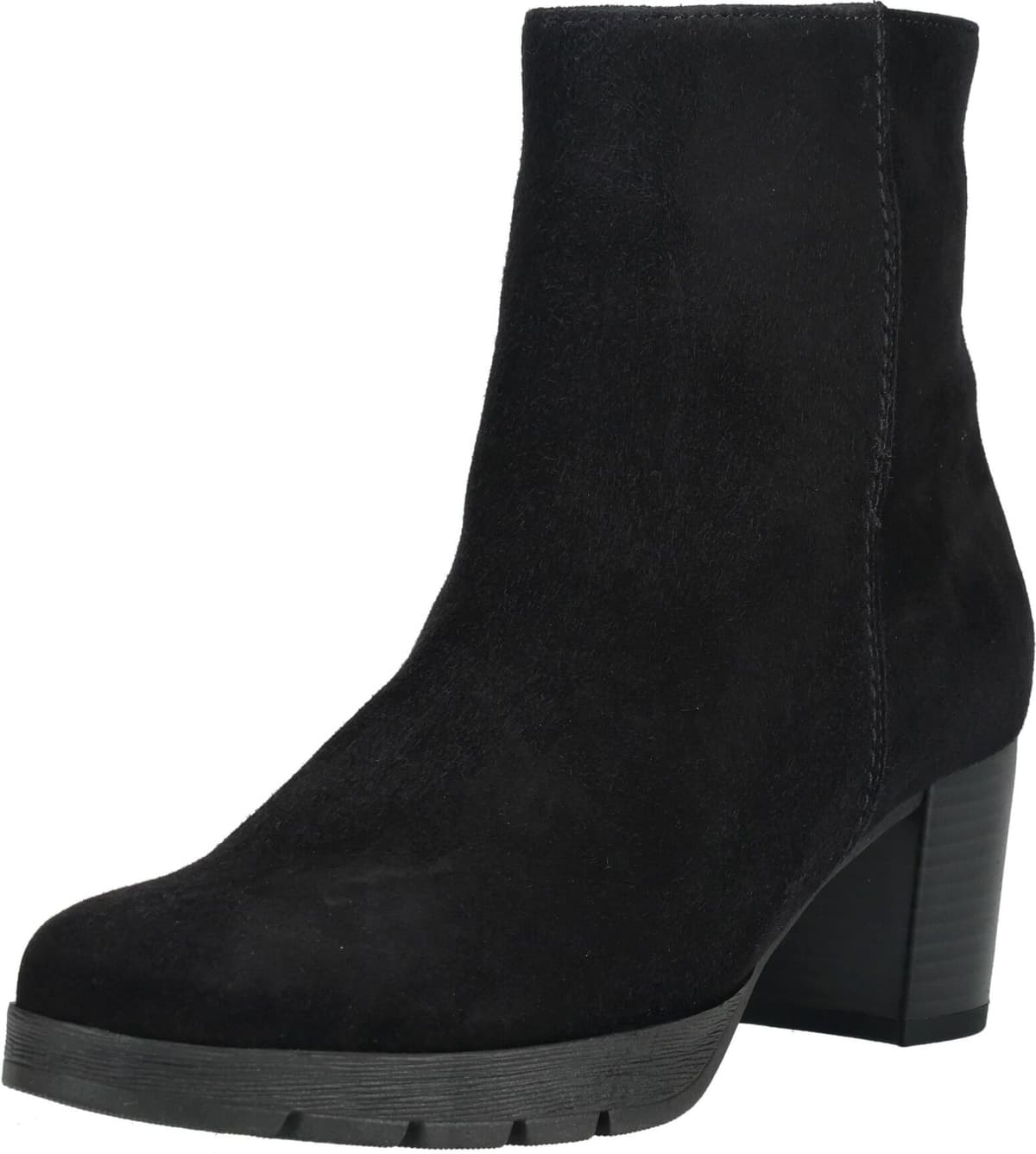 Stiefelette GABOR "Gabor Stiefelette Veloursleder", Damen, Gr. 38, Textil, schwarz, Veloursleder, Schuhe Stiefelette