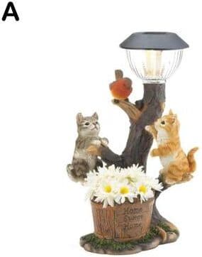 Outdoor Solar Garden Lights Whimsical Solar Lamp Cat Dog Statue, Creative Rabbit Window Animal Light Decoration, Garden And Home Room Decor kitten1pcs 0 5w