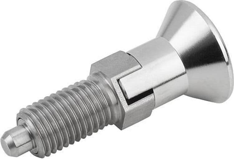 KIPP Arretierbolzen GR.0 M08x1 Ø4 Form C mit Rastnut Kontermutter (K0632.113004)