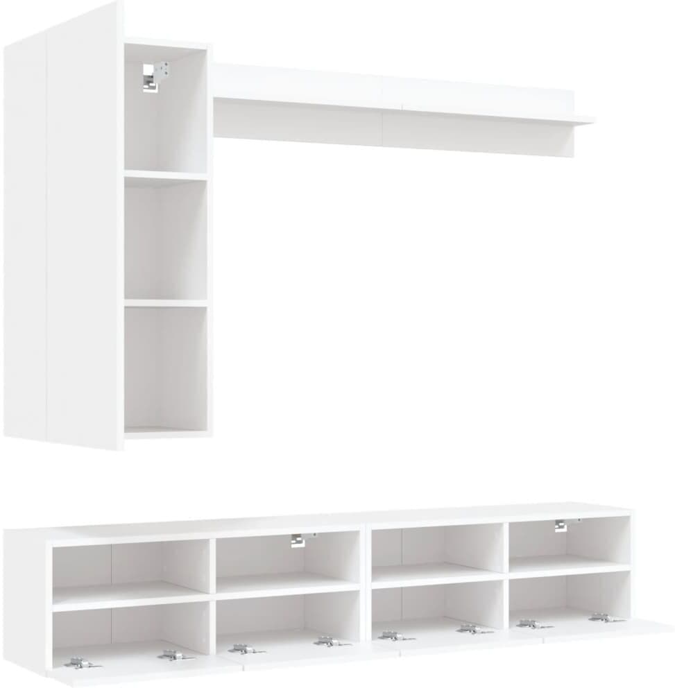 vidaXL Unités murales TV 5 pcs blanc bois d'ingénierie
