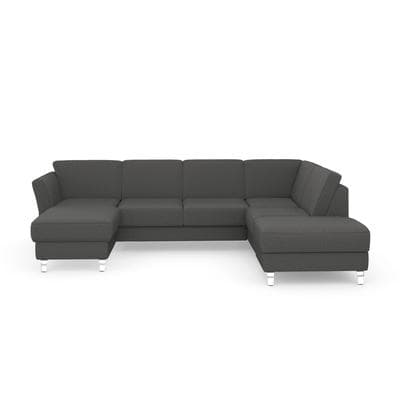 Wohnlandschaft SIT & MORE "Visby U-Form", grau, B:303cm H:87cm T:213cm, Sofas, Wohnlandschaft, Wahlweise mit Schlaffunktion und Stauraum, frei im Raum stellbar