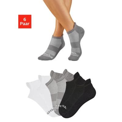 Sneakersocken BENCH. "Sportsocken Antiblasensocken für Damen Herren", Herren, Gr. 39-42, grau (2x weiß, 2x schwarz, 2x grau meliert), Baumwollmischung, unifarben, elastisch, Socken Sneakersocken, doppellagig, beugt Blasen vor