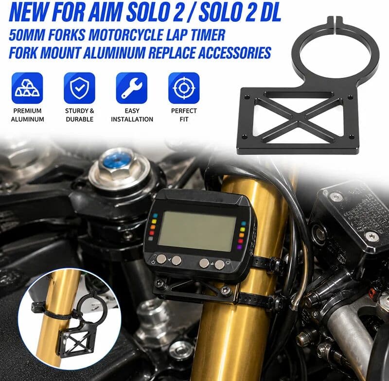 NONE Aluminum 50mm Forks For AIM Solo 2 / Solo 2 DL Motorcycle Lap Timer Fork Mount Replace Accessories